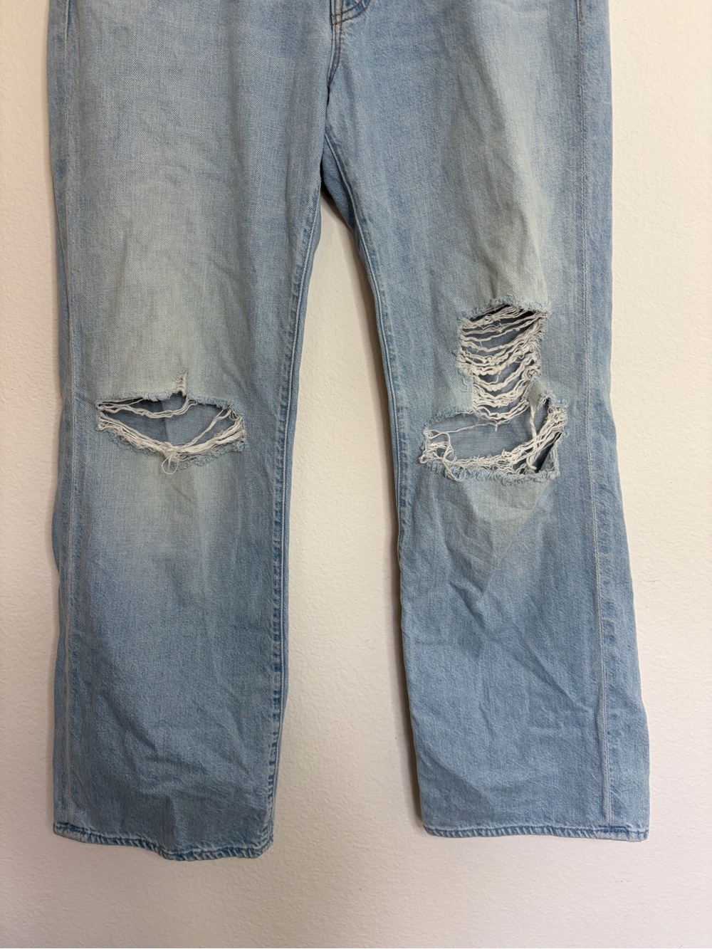 MOTHER Mid Rise Rambler Zip Flood Ripped Off Jeans - Picture 4 of 8